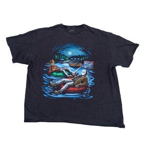 VINTAGE Nightmare on Elm Street X Friday the 13th Graphic Shirt XL